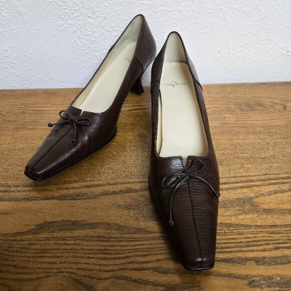 Anne Klein Shoes - #35 AK Anne Klein 2 Brown Textured Pointed-Toe Dress Heels Size 8M